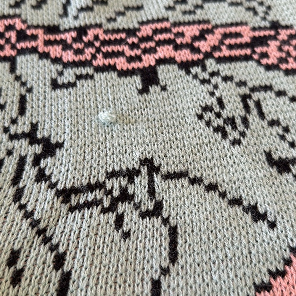 Vintage 80s 90s Baby Pink & Blue Female Body Coquette Abstract Sweater Size XL - Picture 11 of 11